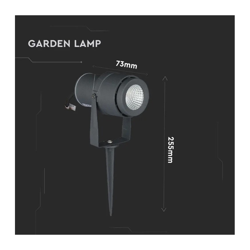 LED Āra lampa LED/12W/230V 4000K antracīta IP65