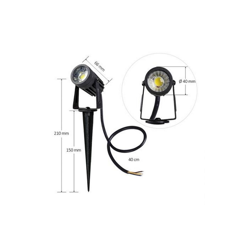 LED Āra lampa LED/3W/230V 4000K IP67 melna