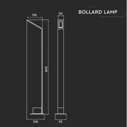 LED Āra lampa LED/5W/230V IP65 melna