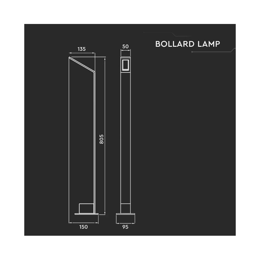 LED Āra lampa LED/5W/230V IP65 melna