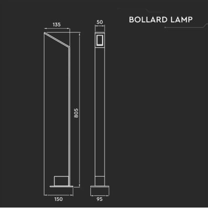 LED Āra lampa LED/6W/230V IP65 antracīta