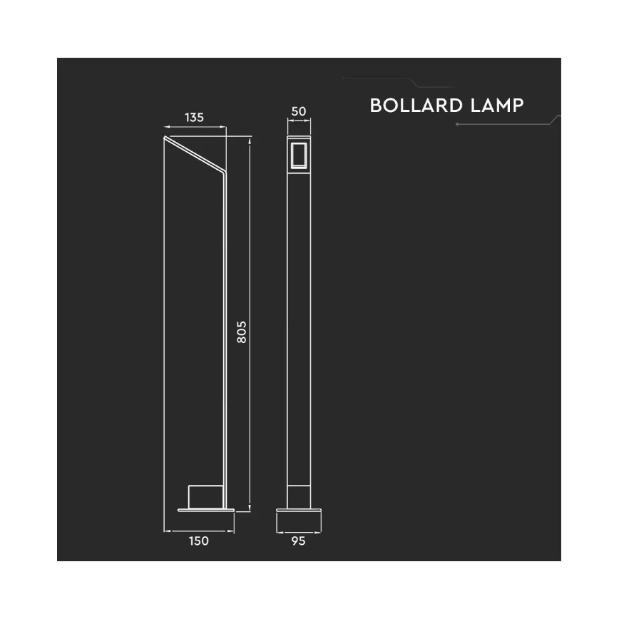 LED Āra lampa LED/6W/230V IP65 antracīta