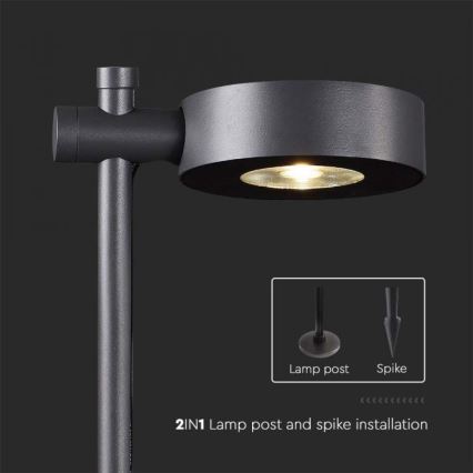 LED āra lampa LED/7W/230V 3000K IP65 melna 102 cm