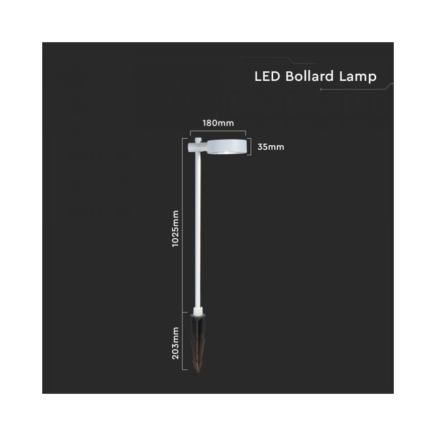 LED āra lampa LED/7W/230V 4000K IP65 balta 102 cm