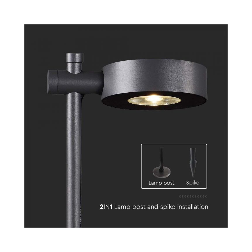 LED āra lampa LED/7W/230V 4000K IP65 melna