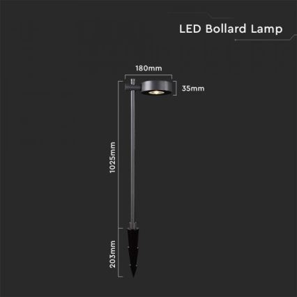 LED āra lampa LED/7W/230V 4000K IP65 melna