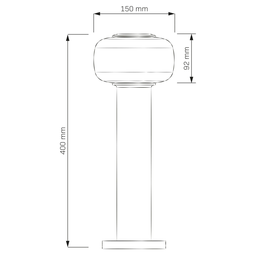 LED Āra lampa MALAGA LED/12W/230V 40 cm IP44 melna