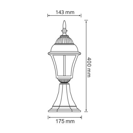 LED Āra lampa PARIS 2 1xE27/4,9W/230V