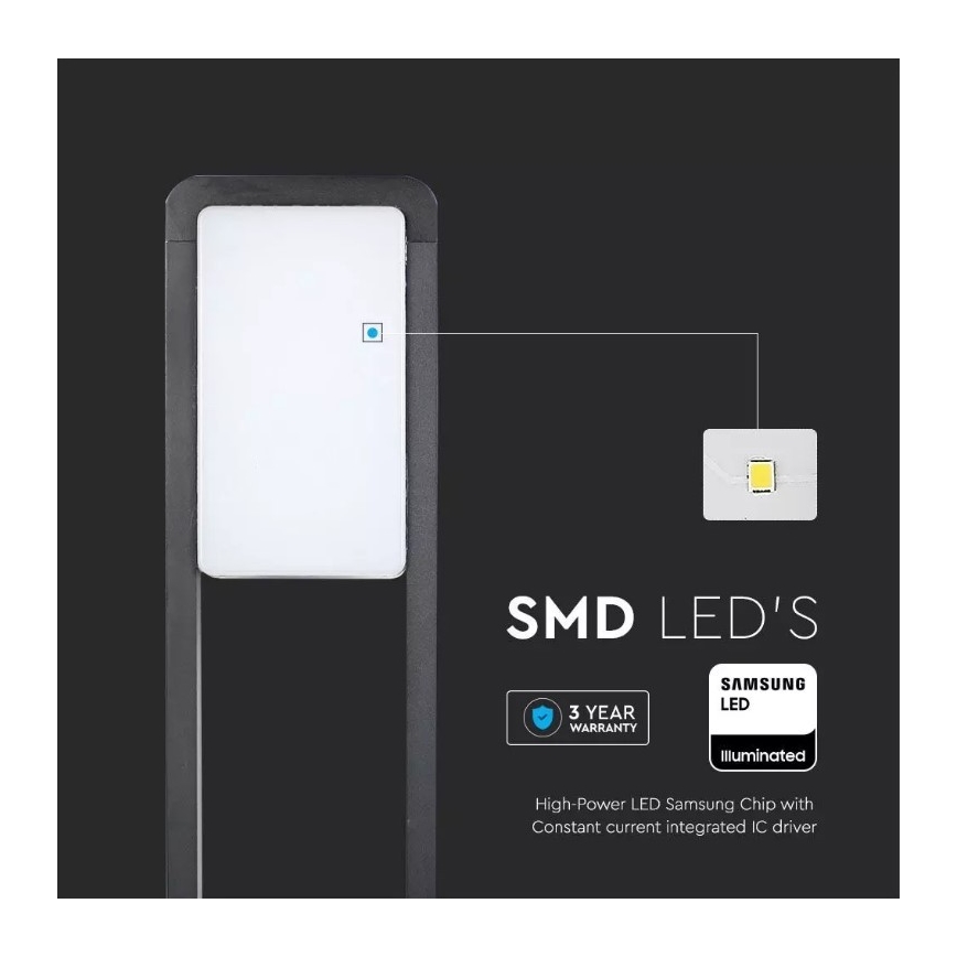 LED Āra lampa SAMSUNG CHIP LED/10W/230V 3000K IP65 melna
