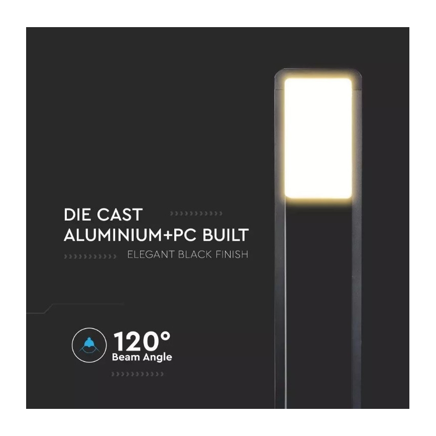 LED Āra lampa SAMSUNG CHIP LED/10W/230V 3000K IP65 melna