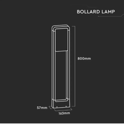 LED Āra lampa SAMSUNG CHIP LED/10W/230V 3000K IP65 melna