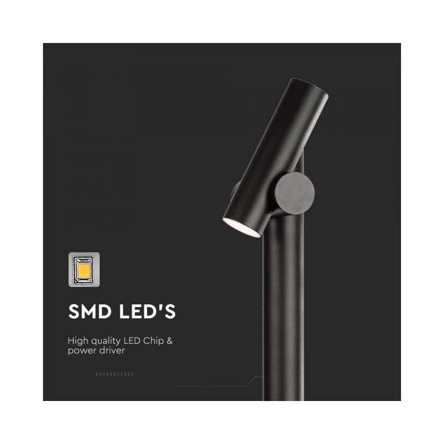 LED Āra locāma lampa LED/4W/230V 4000K IP44 100 cm melna
