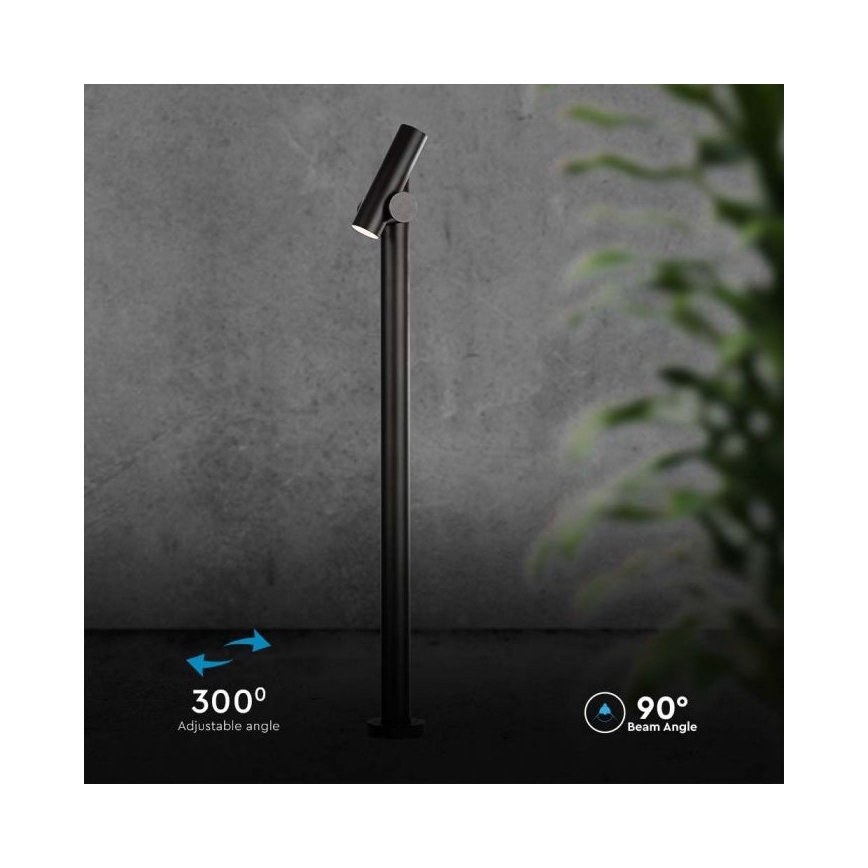 LED Āra locāma lampa LED/4W/230V 4000K IP44 100 cm melna