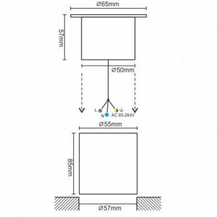 LED Āra pagalma lampa LED/4W/85-264V IP67 2800K