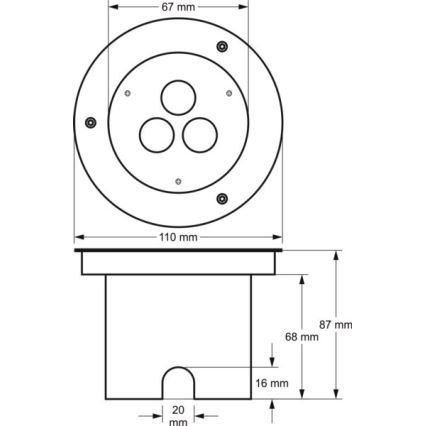 LED Āra pagalma lampa SIBAR 3xLED/1W/230V IP67 4000K