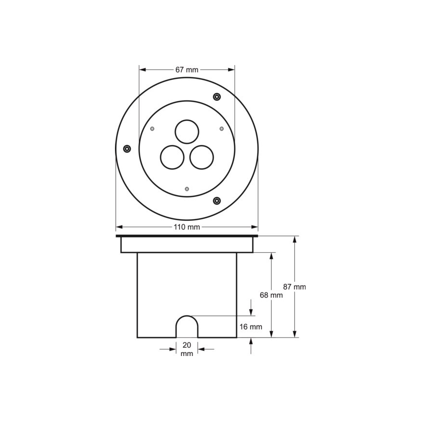 LED Āra pagalma lampa SIBAR 3xLED/1W/230V IP67 4000K