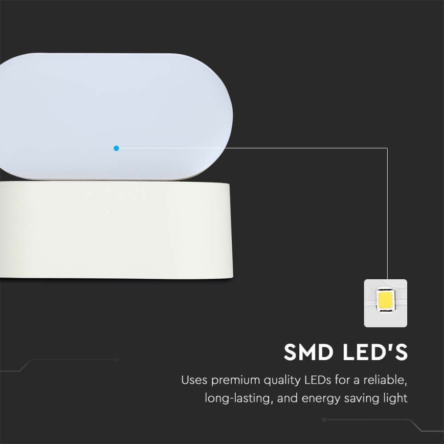 LED Āra pielāgojama sienas lampa LED/5W/230V 3000K IP65 balta