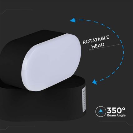 LED Āra pielāgojama sienas lampa LED/5W/230V 3000K IP65 melna