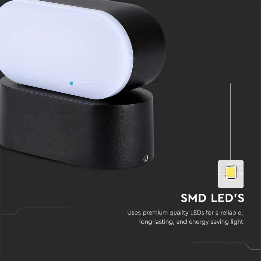 LED Āra pielāgojama sienas lampa LED/5W/230V 3000K IP65 melna