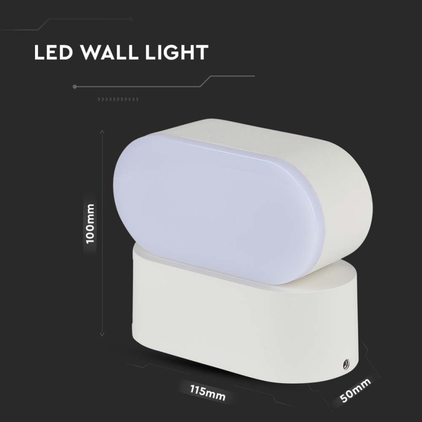 LED Āra pielāgojama sienas lampa LED/5W/230V 4000K IP65 balta
