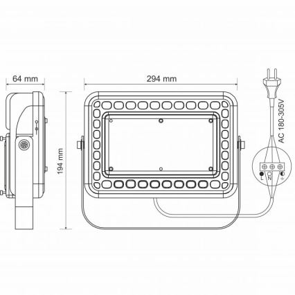 LED Āra plūdu gaismeklis PROFI LED/100W/180-305V IP65