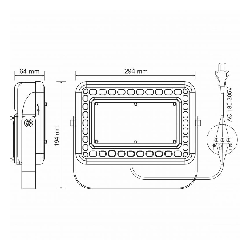 LED Āra plūdu gaismeklis PROFI LED/100W/180-305V IP65