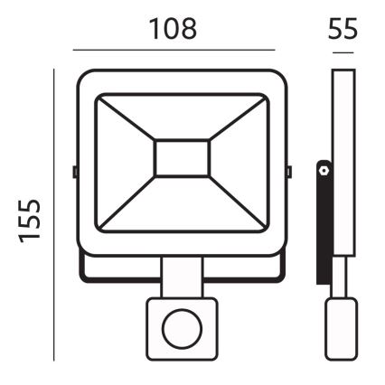 LED Āra prožektors ar sensoru LED/10W/230V 6500K IP44