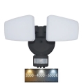 LED Āra prožektors ar sensoru LED/24W/230V 3000/4000/6000K IP54 melna