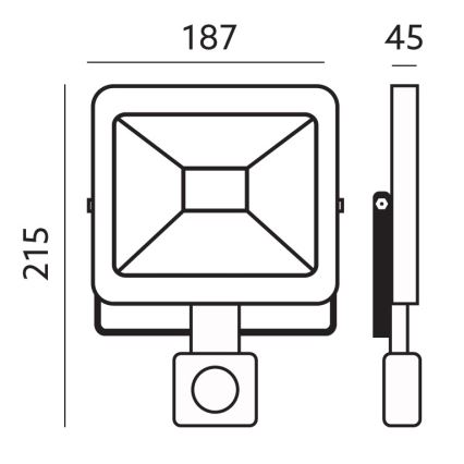 LED Āra prožektors ar sensoru LED/30W/230V 6500K IP44