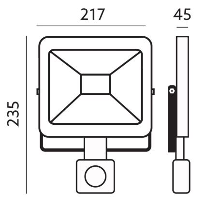 LED Āra prožektors ar sensoru LED/50W/230V 6500K IP44