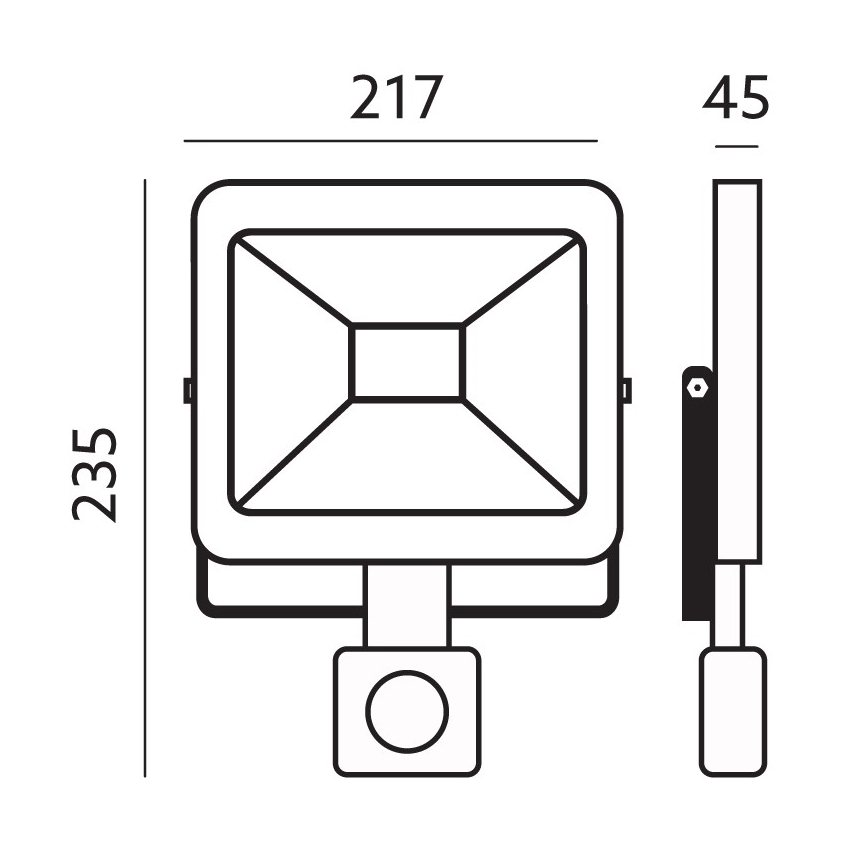 LED Āra prožektors ar sensoru LED/50W/230V 6500K IP44
