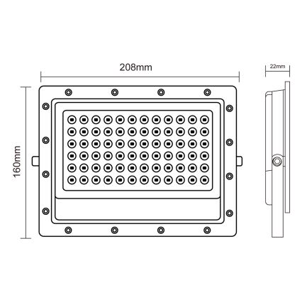 LED Āra prožektors LED/100W/230V 5000K IP65 pelēka