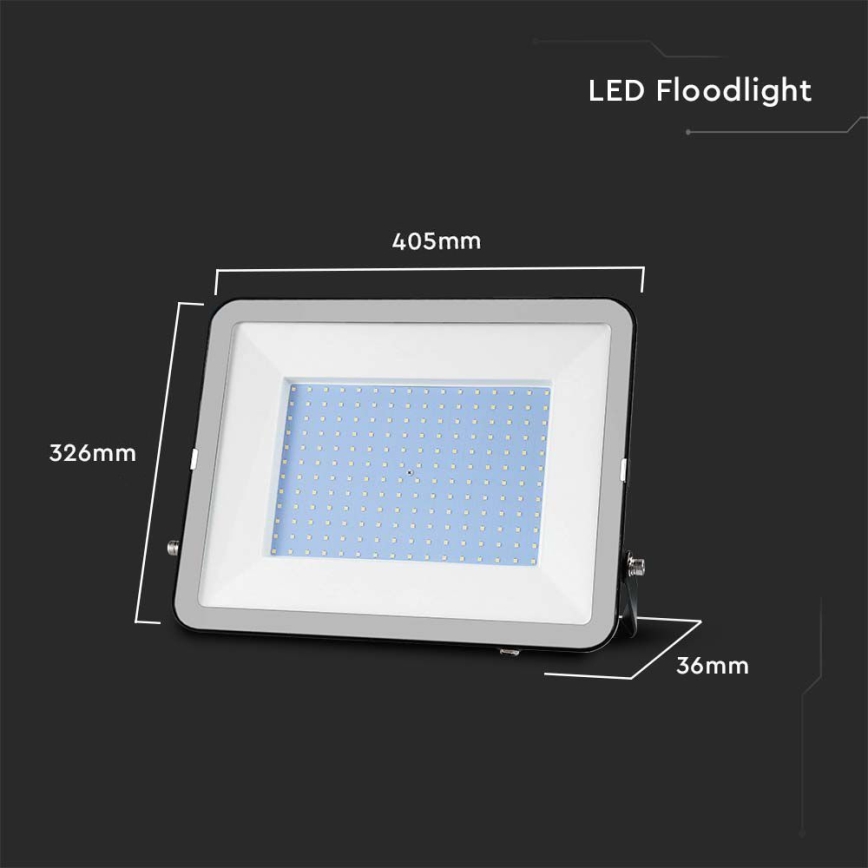 LED Āra prožektors SAMSUNG CHIP LED/200W/230V 4000K IP65 melna
