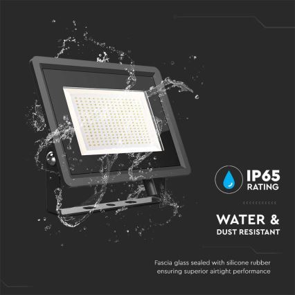 LED Āra prožektors LED/200W/230V 6500K IP65 melna