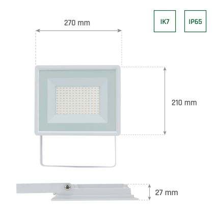 LED Āra prožektors NOCTIS LUX 3 LED/100W/230V 4000K IP65, balta