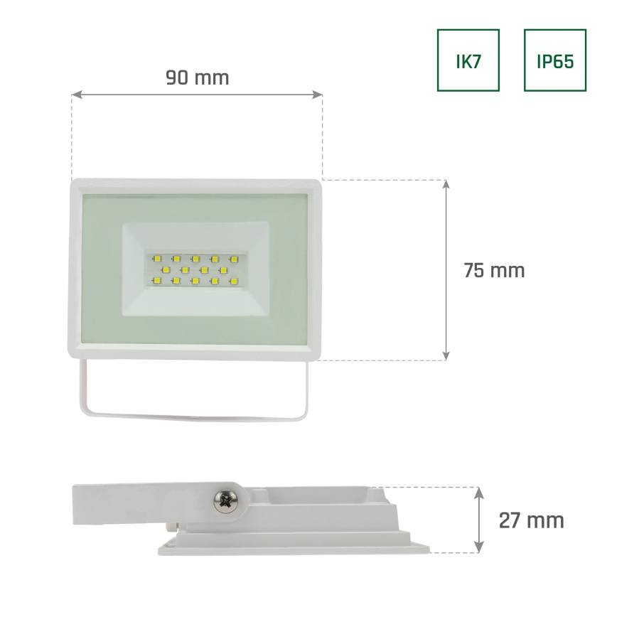 LED Āra prožektors NOCTIS LUX 3 LED/10W/230V 6000K IP65 balta