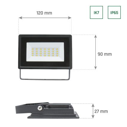 LED Āra prožektors NOCTIS LUX 3 LED/20W/230V 3000K IP65 melna