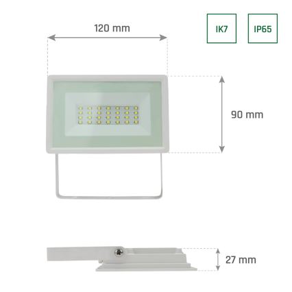 LED Āra prožektors NOCTIS LUX 3 LED/20W/230V 4000K IP65 balta