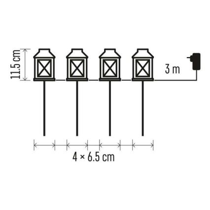 LED Āra rotājums 4xLED/5W/230V IP44