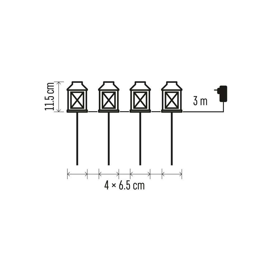 LED Āra rotājums 4xLED/5W/230V IP44