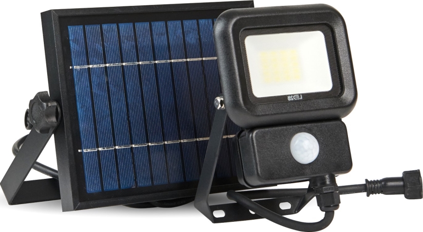 LED Āra saules enerģijas prožektors ar sensoru LED/10W/3,7V 6500K IP65 2200 mAh