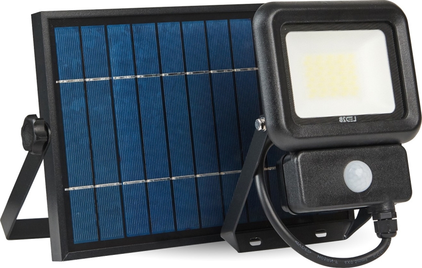 LED Āra saules enerģijas prožektors ar sensoru LED/20W/3,7V 6500K IP65 4400 mAh