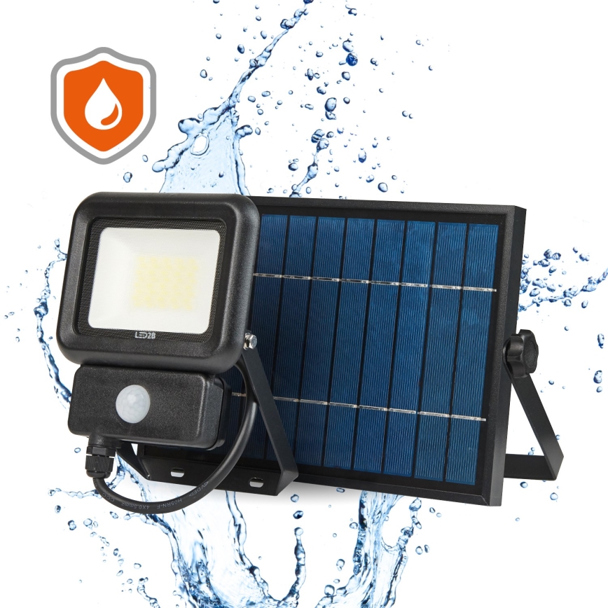 LED Āra saules enerģijas prožektors ar sensoru LED/20W/3,7V 6500K IP65 4400 mAh