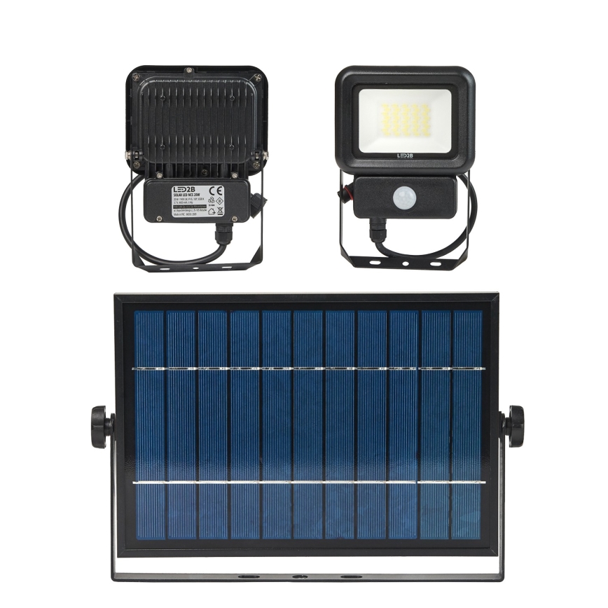 LED Āra saules enerģijas prožektors ar sensoru LED/20W/3,7V 6500K IP65 4400 mAh