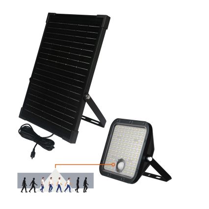LED Āra saules enerģijas prožektors ar sensoru LED/30W/6,4V IP65 3000/4000K 6000 mAh + tālvadības pults