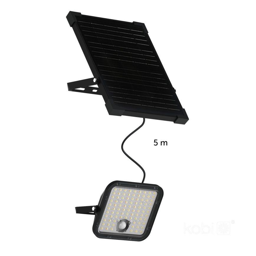 LED Āra saules enerģijas prožektors ar sensoru LED/30W/6,4V IP65 3000/4000K 6000 mAh + tālvadības pults