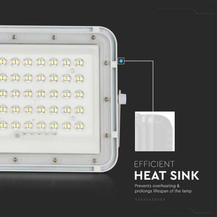 LED Āra aptumšojama saules enerģijas Prožektors LED/10W/3,2V IP65 4000K 6000 mAh balta + tālvadības pults