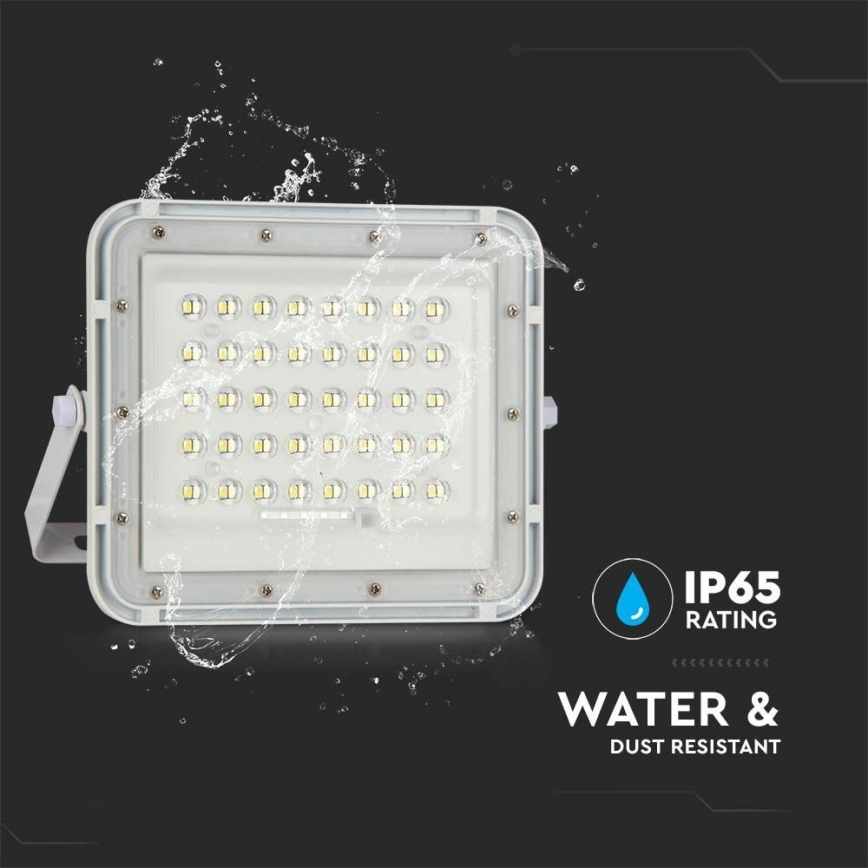 LED Āra aptumšojama saules enerģijas Prožektors LED/10W/3,2V IP65 4000K 6000 mAh balta + tālvadības pults