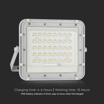 LED Āra aptumšojama saules enerģijas Prožektors LED/10W/3,2V IP65 4000K 6000 mAh balta + tālvadības pults