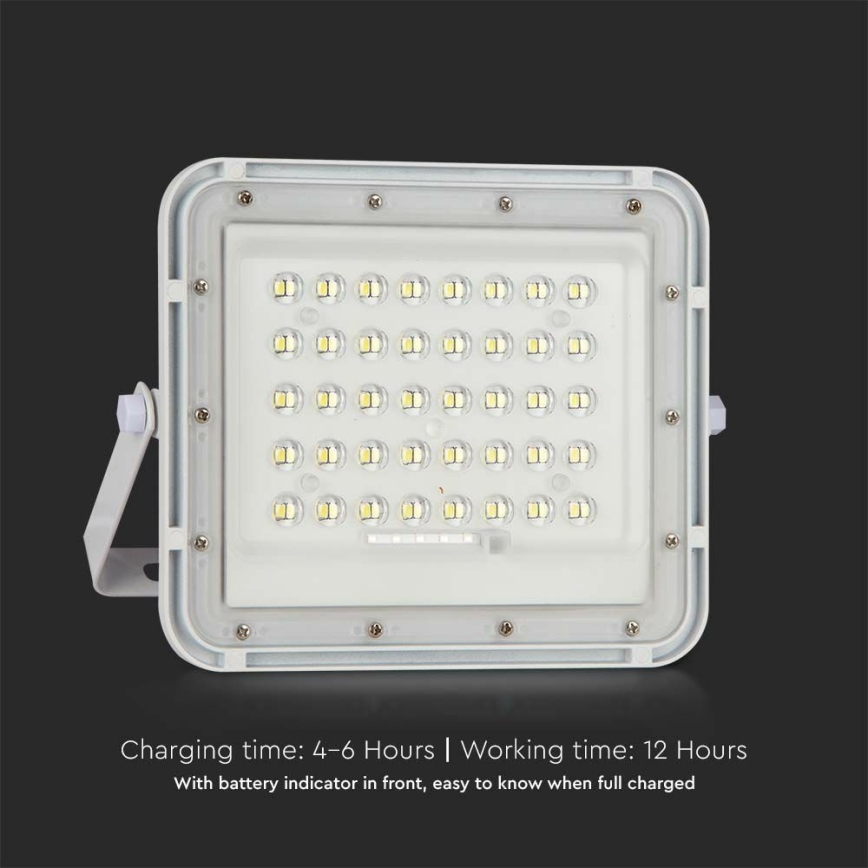 LED Āra aptumšojama saules enerģijas Prožektors LED/10W/3,2V IP65 4000K 6000 mAh balta + tālvadības pults